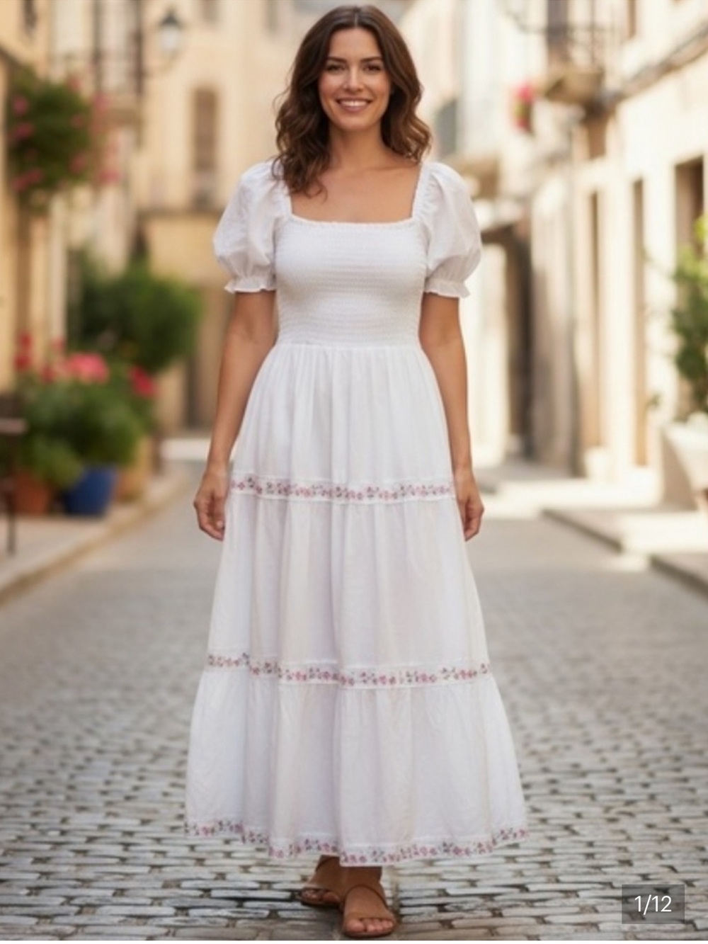 Rachel Zoe Smocked Tiered Floral Maxi Dress